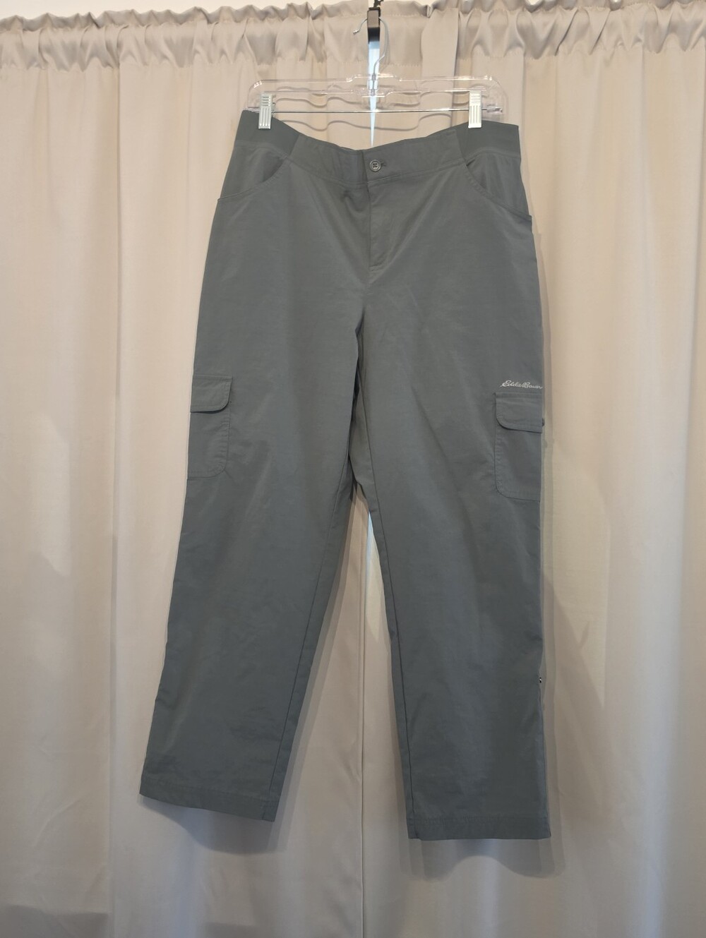 Eddie Bauer Women's Green Cargo Hiking Pants Roll-Up Size L